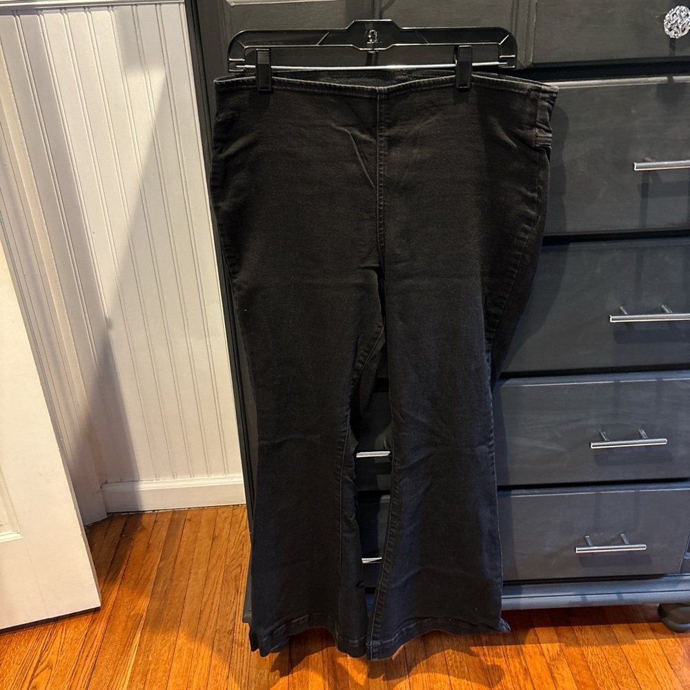 INC Black Flared Jeans - petite